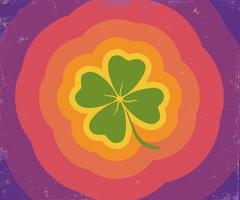 Clover with rainbow lines. vector