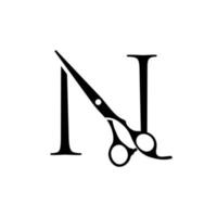 Initial N Scissors vector