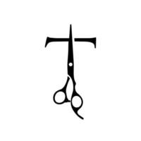 Initial T Scissors vector