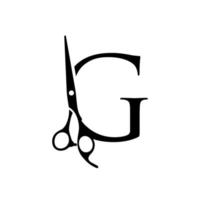 Initial G Scissors vector