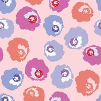 seamless plants pattern background with  doodle flowers , greeting card or fabric vector