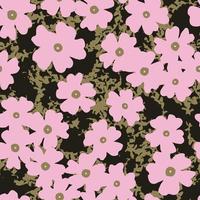 seamless plants pattern background with cute flowers in forest , greeting card or fabric vector