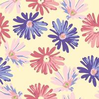 seamless plants pattern background with hand drawn flower , greeting card or fabric vector