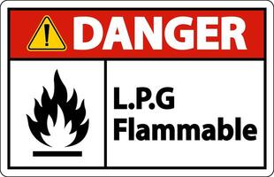 Danger L.P.G Flammable Symbol Sign On White Background vector