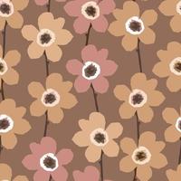 seamless plants pattern background with flower fields , greeting card or fabric vector