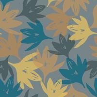 seamless plants pattern background with falling flowers , greeting card or fabric vector