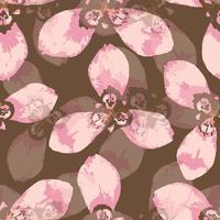 seamless plants pattern background with orchids , greeting card or fabric vector