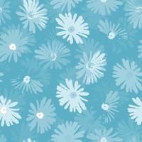 seamless plants pattern on blue background with summer flower , greeting card or fabric vector