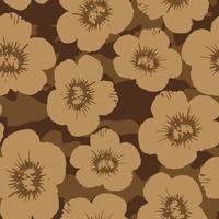 seamless plants pattern background with brown flowers , greeting card or fabric