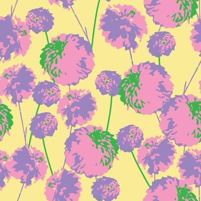 seamless doodle plants pattern background with  pastel dot flowers , greeting card or fabric