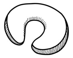 ilustración vectorial de una almohada blanda aislada en un fondo blanco. garabato dibujando a mano vector