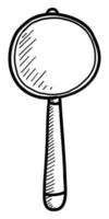 VECTOR MAGNIFIER ISOLATED ON A WHITE BACKGROUND. DOODLE DRAWING BY HAND