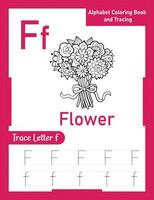 Alphabet Letter Tracing Worksheet For Kids vector