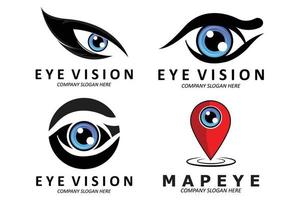 Eyes Logo Design, Vision of the World, vector illustration of organs