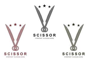 Barber tool scissors logo icon background symbol vector