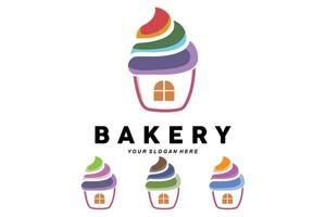 logotipo de pan, ilustración de diseño de alimentos de trigo, vector de panadería, pastel de taza