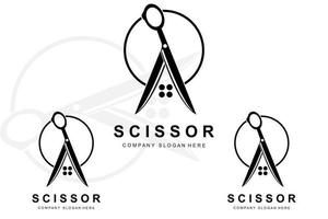 Barber tool scissors logo icon background symbol vector