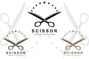 Barber tool scissors logo icon background symbol vector