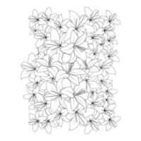 doodle lily flower coloring page drawing with line art drawing for printing element vector