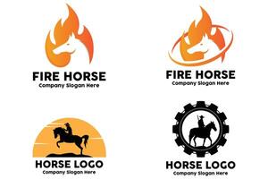 vector de logotipo de caballo, evento deportivo mundial, carreras de velocidad, ilustración de diseño animal