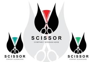 Barber tool scissors logo icon background symbol vector