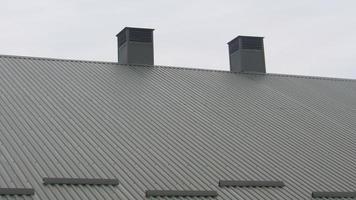 metal profile. roofing. replacement of coating for the house. roof repair photo