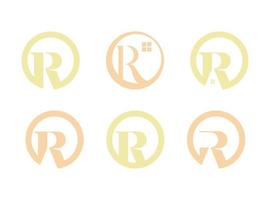 Circle R Monogram Home Mortgage Logo Design Concept Collection Set vector