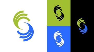S Monogram Circle Hand Group Community Logo Design Concept vector