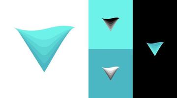 V Monogram Waves Business Company Logo Design Concept vector