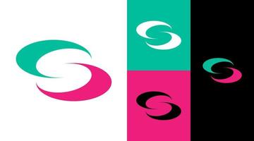 S Monogram Slash Business Company logo design vector