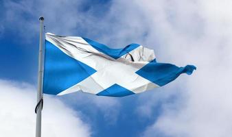 bandera de escocia - bandera de tela ondeante realista. foto