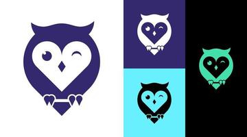 Smiling Night Owl Education School logo design vector