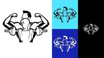 hombres y mujeres fitness gimnasio deporte empresa logotipo diseño vector