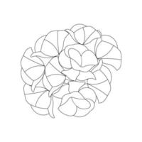 beautiful garden flowers black and white outline vector cartoon illustration for a coloring book page