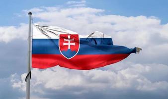 3D-Illustration of a Slovakia flag - realistic waving fabric flag.. photo