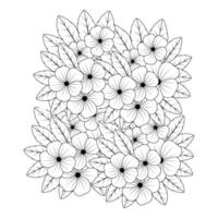 ornament doodle style line drawing flower of beautiful illustration in relaxation coloring template vector