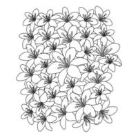repeat pattern lilium flower black and white background of doodle style drawing vector