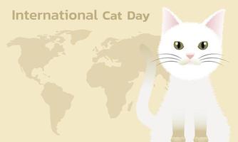 concepto del día mundial del gato. día internacional del gato. concepto de vacaciones. plantilla para fondo, banner web, tarjeta, póster vector