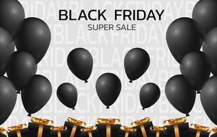 Black Friday Super Sale. Banner, poster on dark background. podium for sale vector