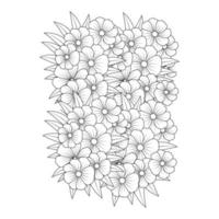 cute flower coloring book page element with graphic illustration design for printing template vector