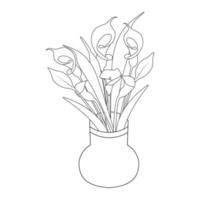 flowerpot coloring page with vector graphic object line drawing