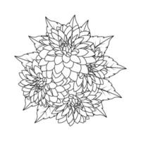 dibujo de ilustraciones de flores de relajación de plantilla de diseño de flor de racimo vector