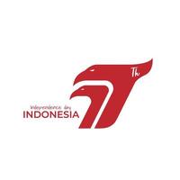 77.o logotipo del día de la independencia de indonesia vector