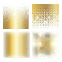 Vector collection of  golden halftone ink geometric monochrome squares