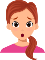 Woman face expression clipart design illustration png