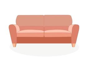 Fashionable comfortable stylish sofa. Object, model of furniture. Flat style. vector