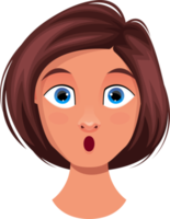 femme visage expression clipart conception illustration png