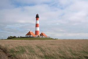 faro de westerhever, frisia del norte, alemania foto