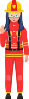 chica bombero clipart diseño ilustración png