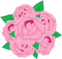 ilustração de design de clipart de buquê de rosas png